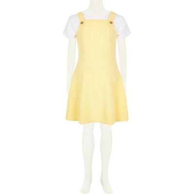 Girls yellow pinafore dress